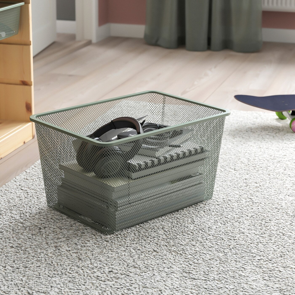 IKEA TROFAST  (ИКЕА ТРОФАСТ)  -  Контейнер из проволоки, светло-зеленый-серый, 42x30x23 см
