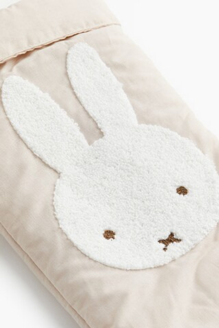 H&M РОЖДЕСТВЕНСКИЙ НОСОК С ПРИНТОМ, СВЕТЛО-БЕЖЕВЫЙ