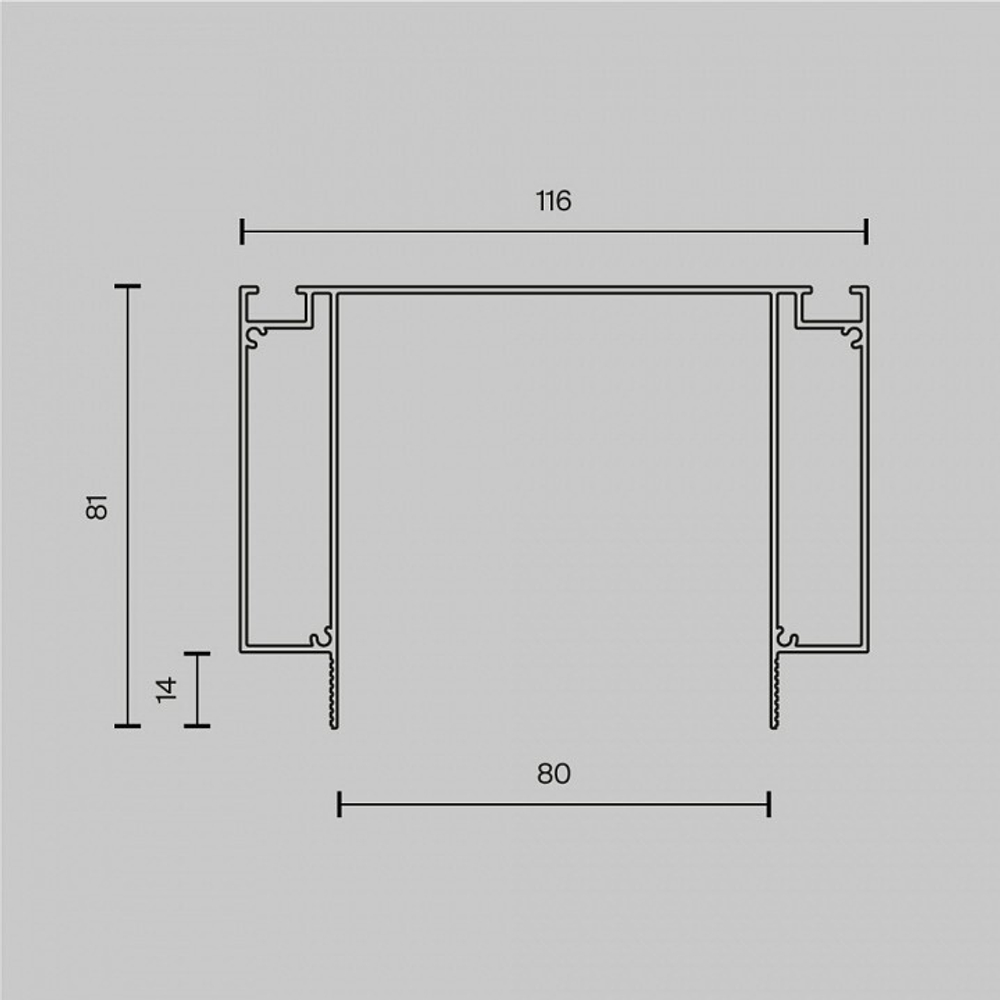 Профиль встраиваемый Maytoni ALM013EC ALM-11681-PL-B-2M