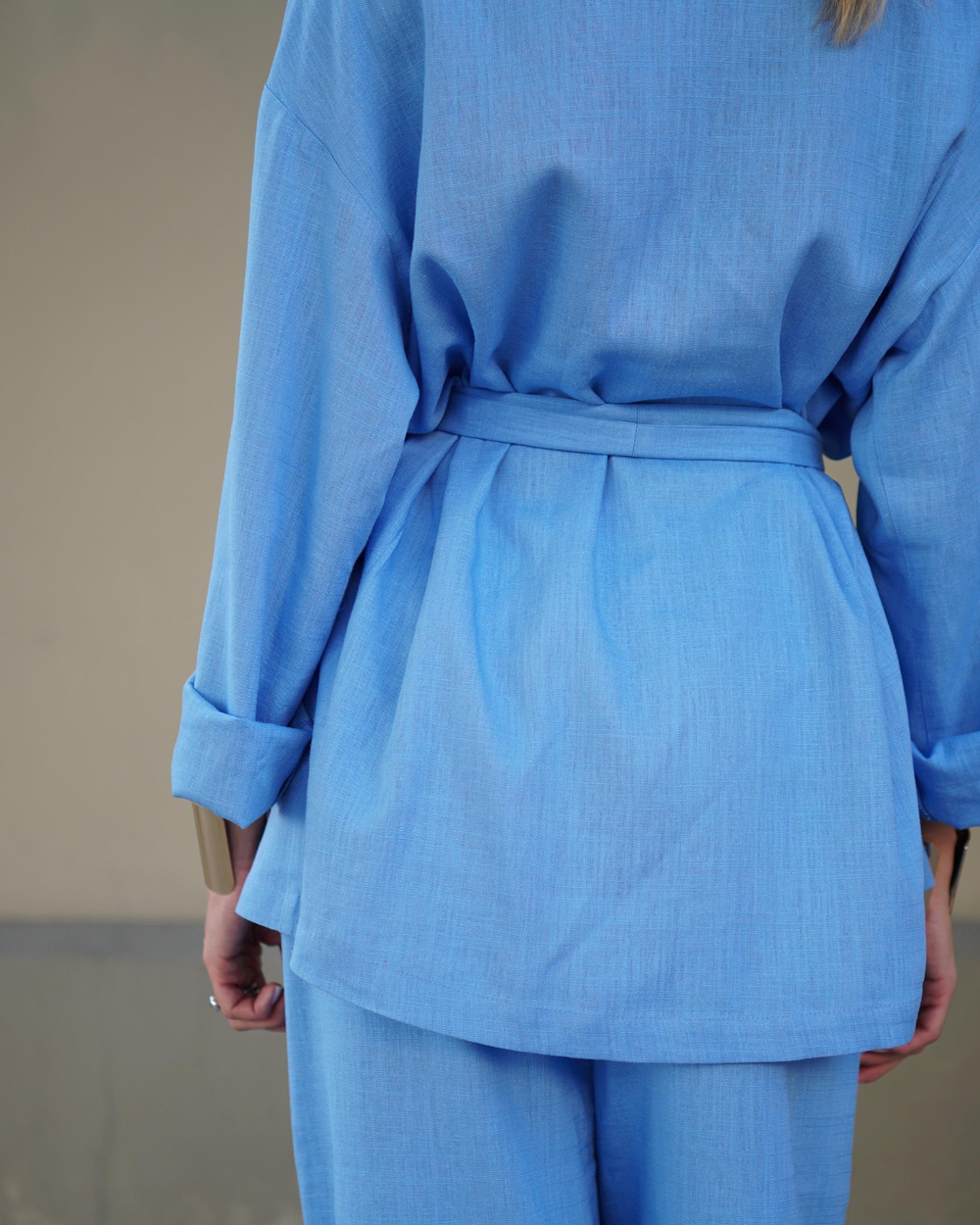 Блуза "Роскошь природы изо льна в голубом