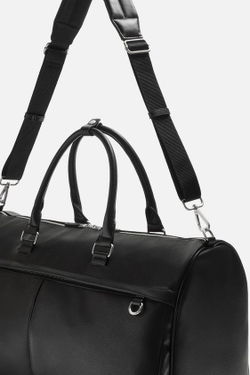 ZARA ДОРОЖНАЯ СУМКА ИЗ РЕЛЬЕФНОЙ ТКАНИ, ЧЕРНЫЙ