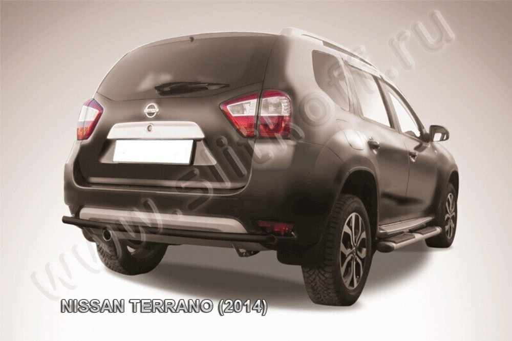 Защита заднего бампера Nissan Terrano (2014-2023) d42 черная