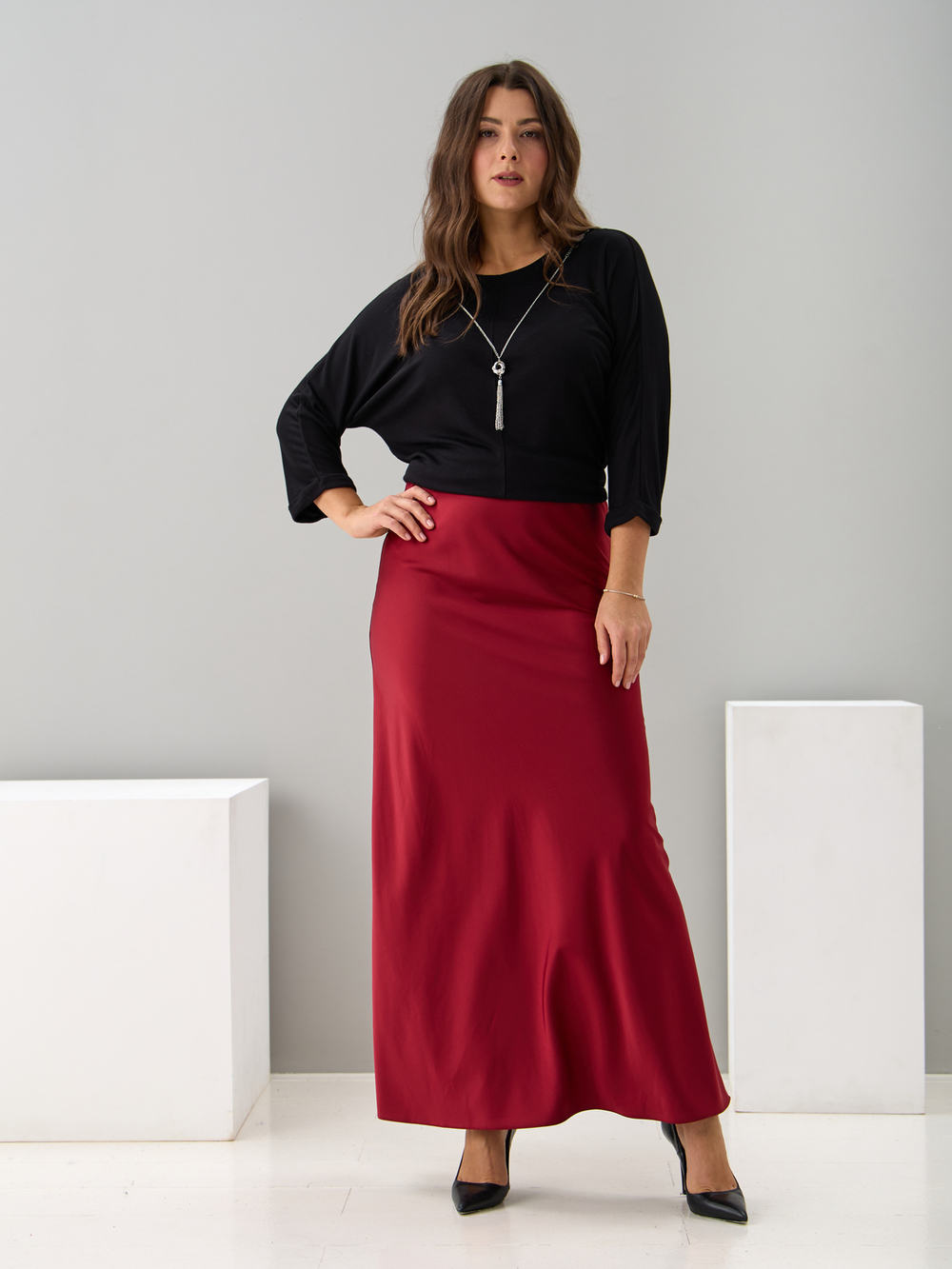 Блузка БЛв-381/черный-цепочка