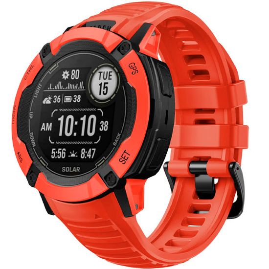Ремешок 26 мм силиконовый для Garmin Instinct 2X Solar / Instinct 2X Solar Tactical оригинальное быстросъемное крепление Torch (Красный)