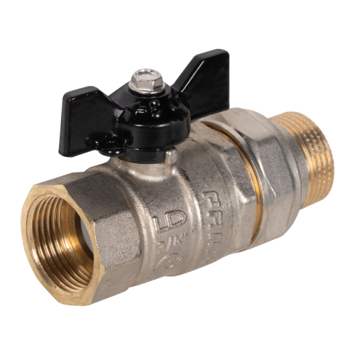 Кран шаровой латунный LD Pride 47.20.В-ГШ.Б Ду 20 Ру 40 вн-американка, (бабочка)