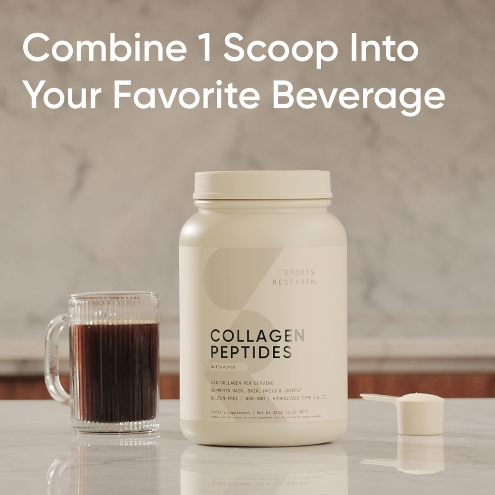 Sports Research, пептиды коллагена, без вкусовых добавок, 907 г (2 фунта)