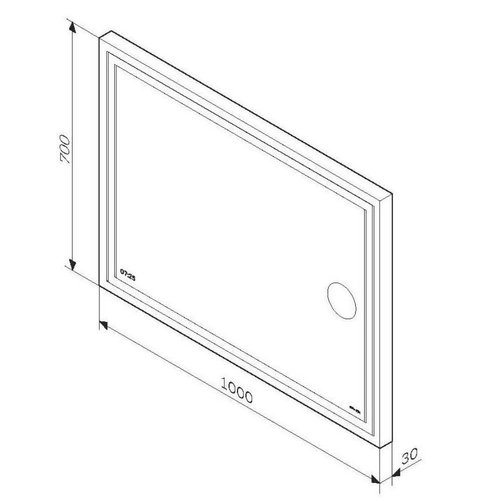 Универсальное зеркало с контурной Led-подсветкой, часами и косметическим зеркалом, 100 см AM.PM Gem M91AMOX1003WG