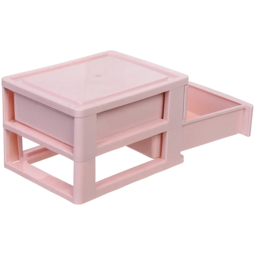 Комод малый для хранения «БАРЛАО», два отделения, цвет пудровая роза, 13*17*10,5см (пакет)