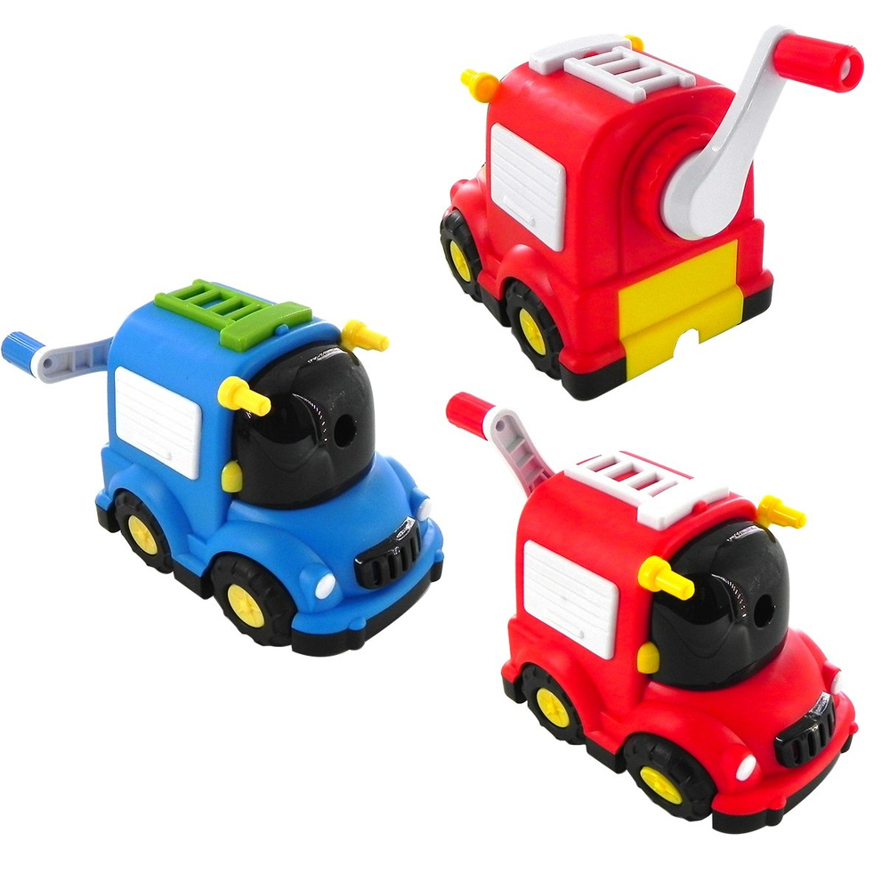 Точилка механическая Alingar, "Автомобиль 911", 1 отверстие, пластик.корпус, цвет ассорти, инд. упаковка, 135*75*90 мм