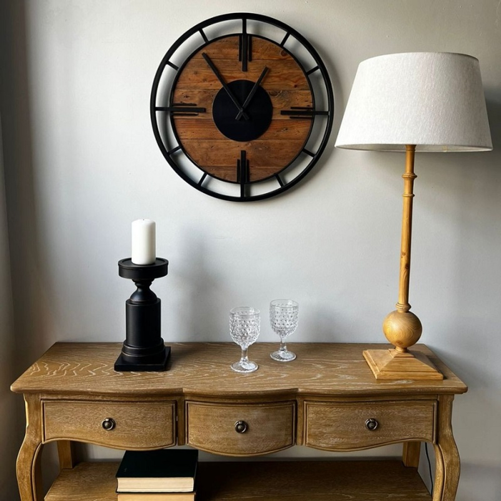 Часы настенные QAUU Ø 55см / 1xAA Металл,дерево