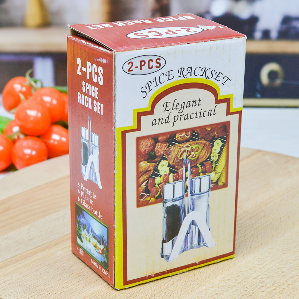 Набор для специй 2 предмета на подставке с салфетницей (80565)