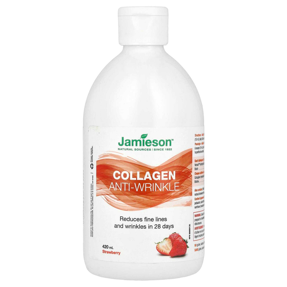 Jamieson Vitamins, Коллаген против морщин, клубника, 420 мл