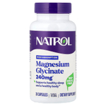 Natrol, глицинат магния, высокая степень усвояемости, 30 капсул (120 мг в 1 капсуле)