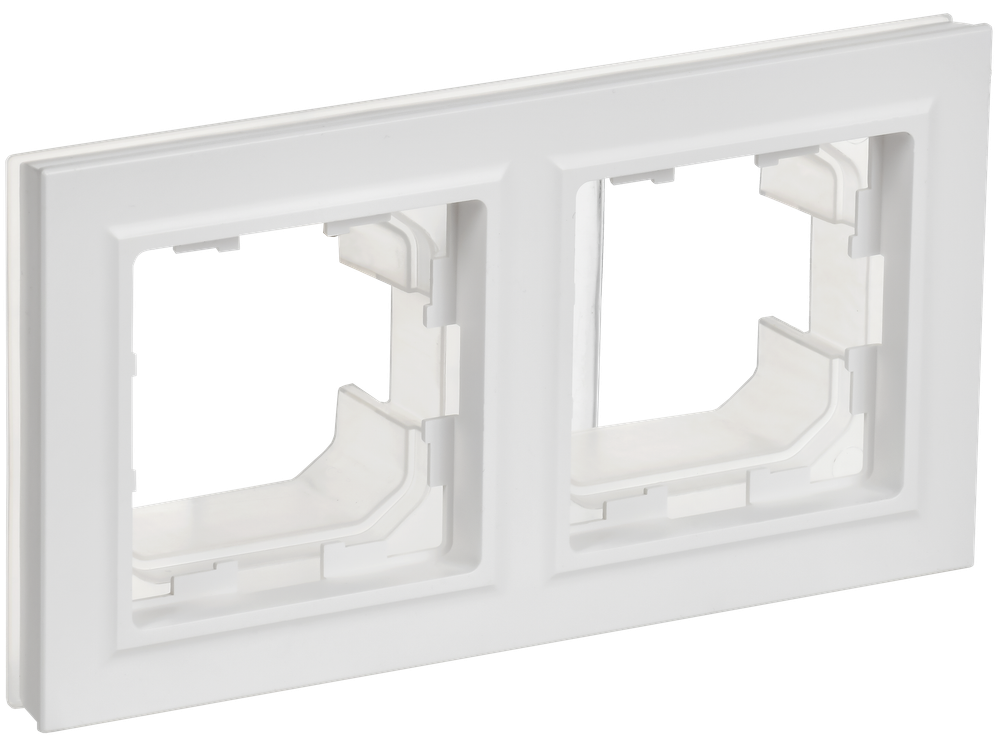 BRITE Рамка 2-местная IP44 РУ-2-БрАБ-44 арктический белый IEK