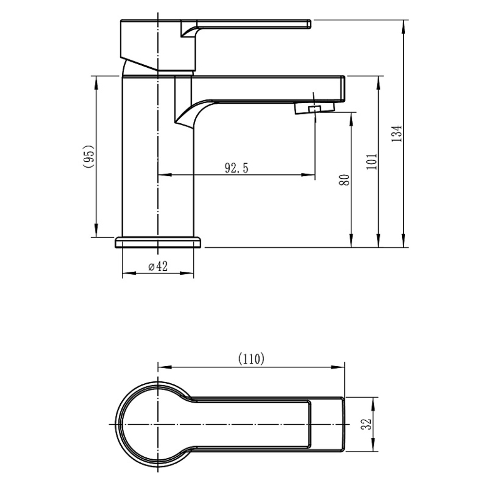 Смеситель для раковины LORANTO NORMA однорычажный, керамический картридж, хром (LR10501000)