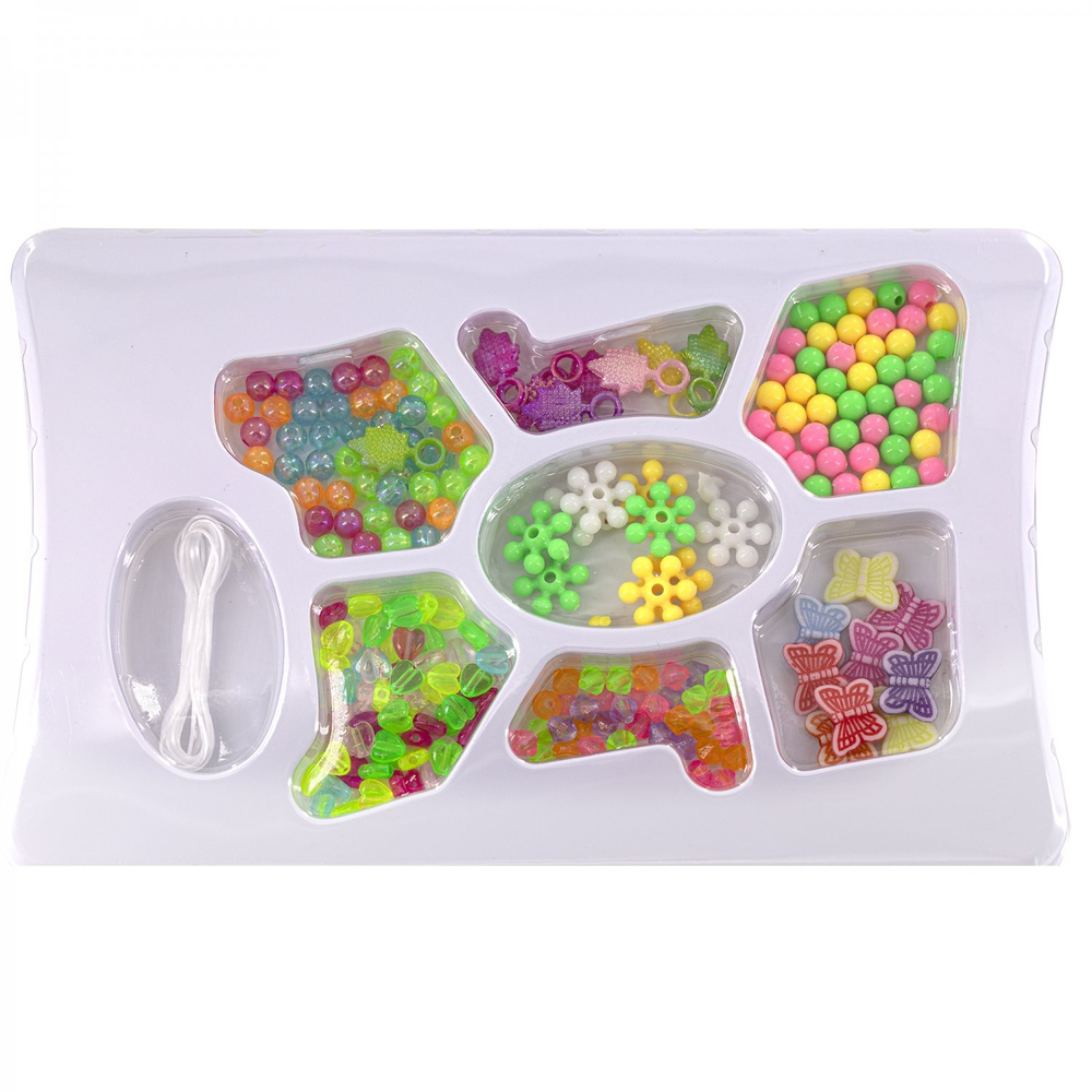 Набор для создания украшений-бусины Alingar, 225х205х30мм, "Brilliant", 6 вид. бус., подвес., 1х1,5 м резинка, карт. уп., европод.