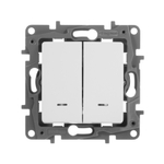 Переключатель 2х-клавишный с подсветкой/индикацией 10А 250В белый ETIKA Legrand