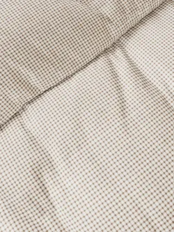 Декоративная наволочка с рюшами, оборками "Бежевая клеточка" 40х60 см, 1 шт, без молнии