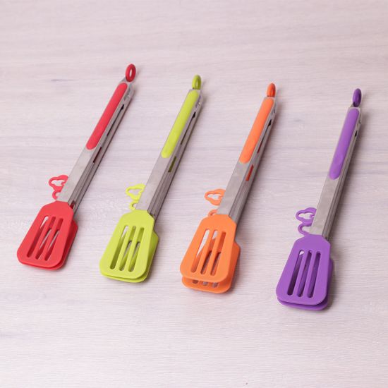 Щипцы-лопатки силиконовые 30,5 см с ручками из нержавеющей стали Kamille KM-7517