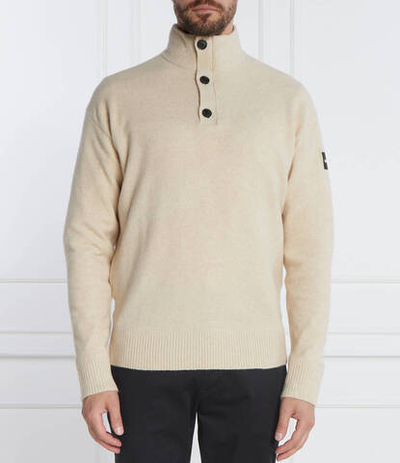 Свитер LYCRA BLEND BUTTON QUARTER ZIP Calvin Klein - бежевый(K10K111960)