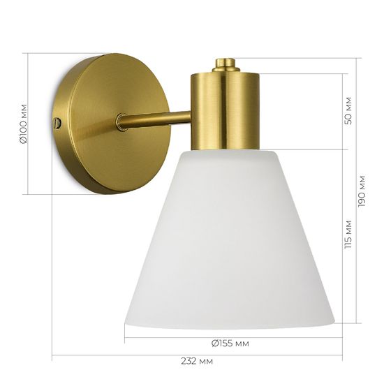 SLE1561-301-01 Светильник настенный Латунь/Белый E27 1*60W ARKI