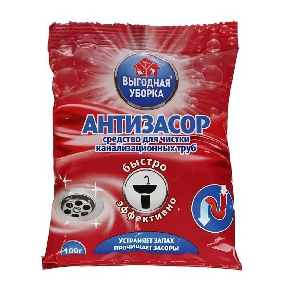 Средство для прочистки канализационных труб Антизасор 100г