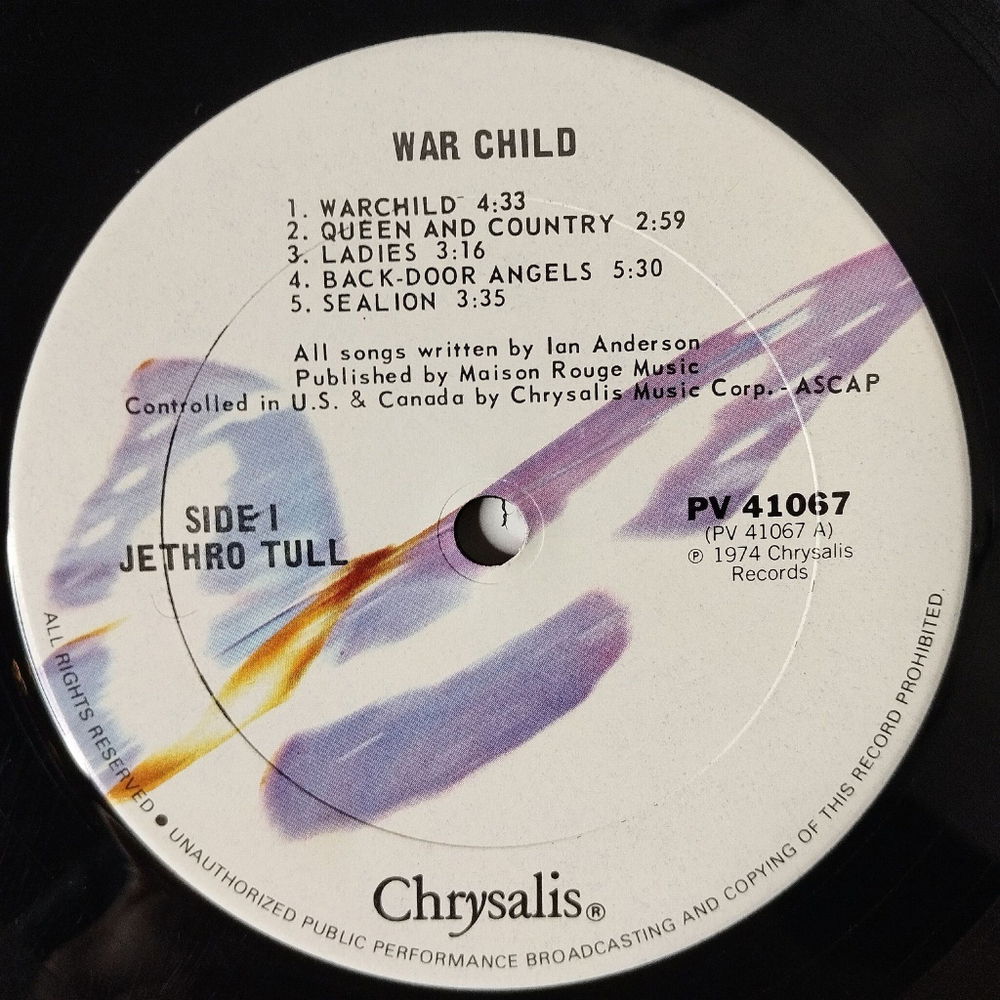 Винтажная виниловая пластинка LP Jethro Tull War Child (USA 1983) Queen And Country
