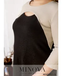 Платье 21-24-черный-бежевый Minova