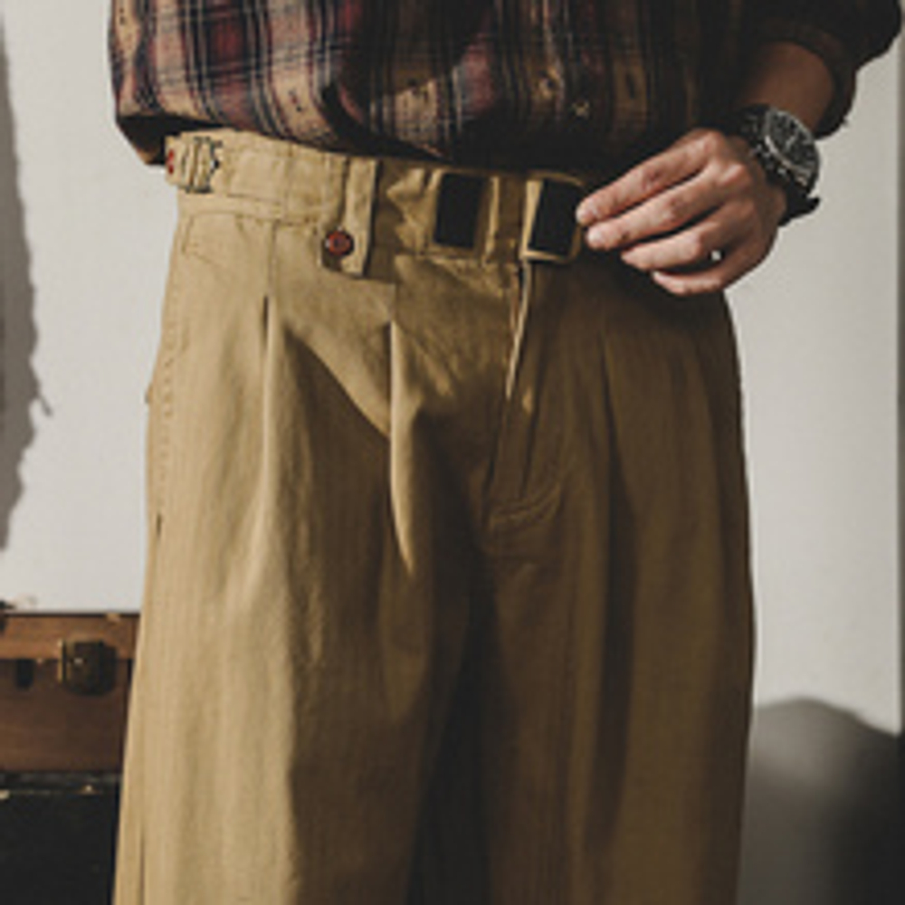 Jereno американские ретро брюки Porg мужские с завышенной талией. Неаполитанские повседневные брюки мужские прилив