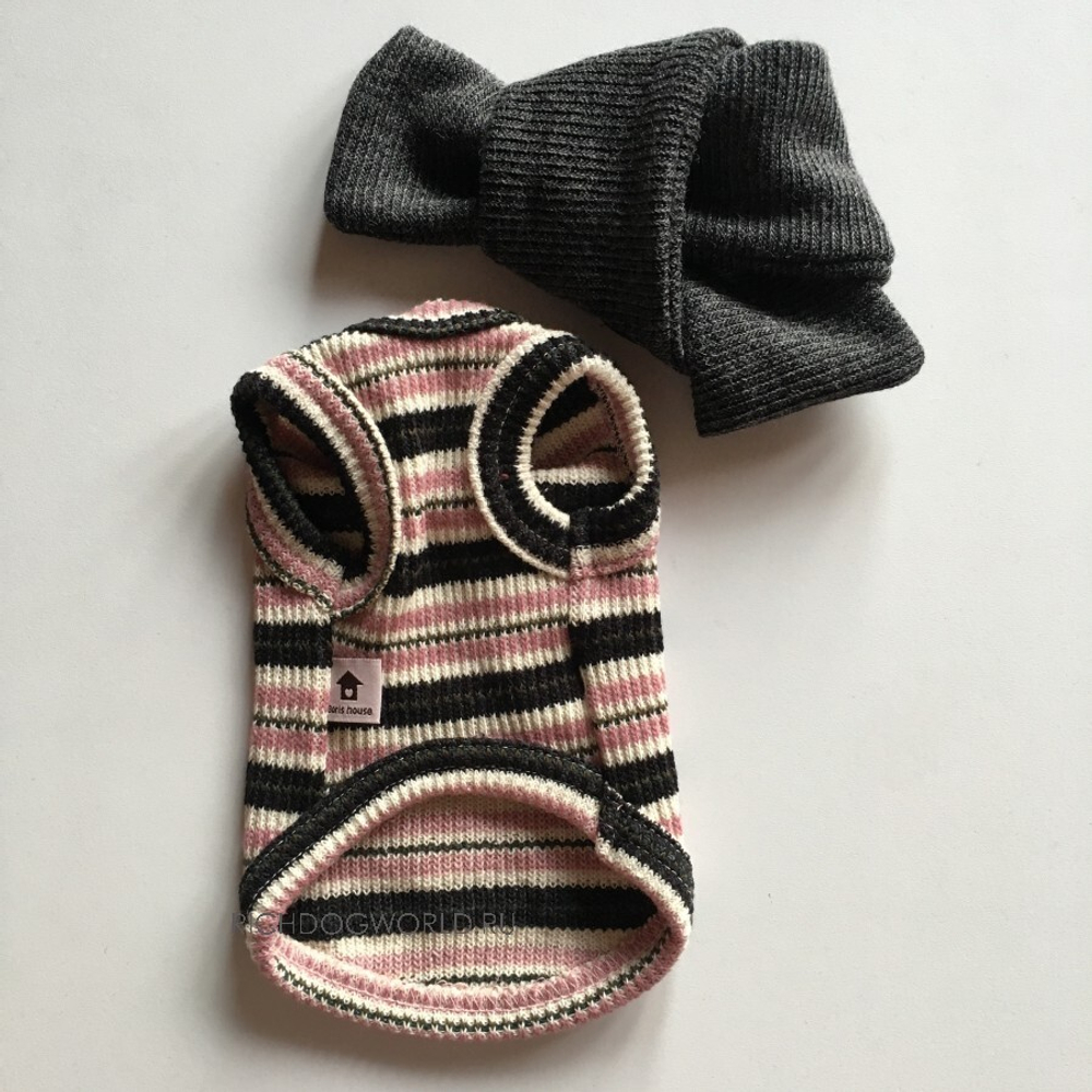 5197 BH Теплая маечка с шарфиком, "Knit T-shirt"