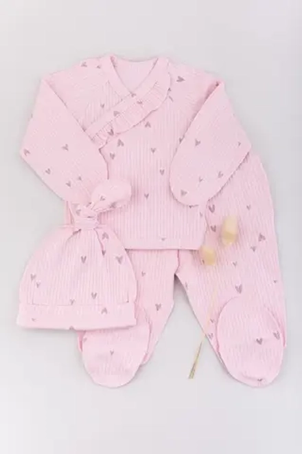 Комплект распашонка ползунки Biniboo сердечки