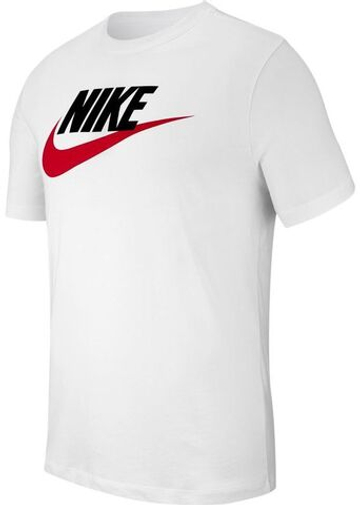 Мужская теннисная футболка Nike Sportswear T-Shirt Icon Futura M - white/black/university red