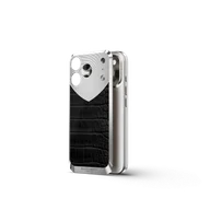 Чехол для iPhone 17 на магните - Натуральная кожа Аллигатора - Чёрный