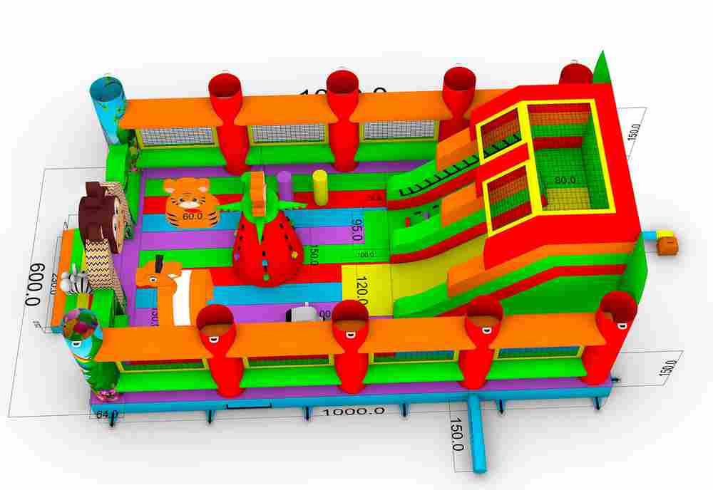 Коммерческий надувной батут «Страна Сафария 3» 10*6*6 м