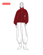 Шерстяной бомбер RED с контрастной подкладкой