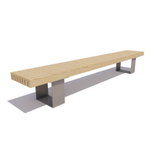 Банкетка стальная "Ростов" сосна 1,5м, лак