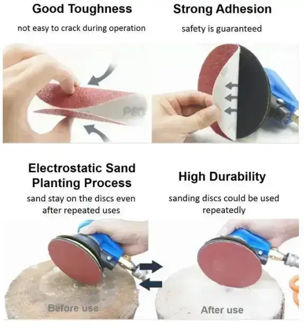 Шлифовальные круги 125мм на липучке Р80 100шт / Диск шлифовальный