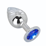 Большой стальной плаг с синим кристаллом Blue Space - 9,5 см. (Цвет: синий)