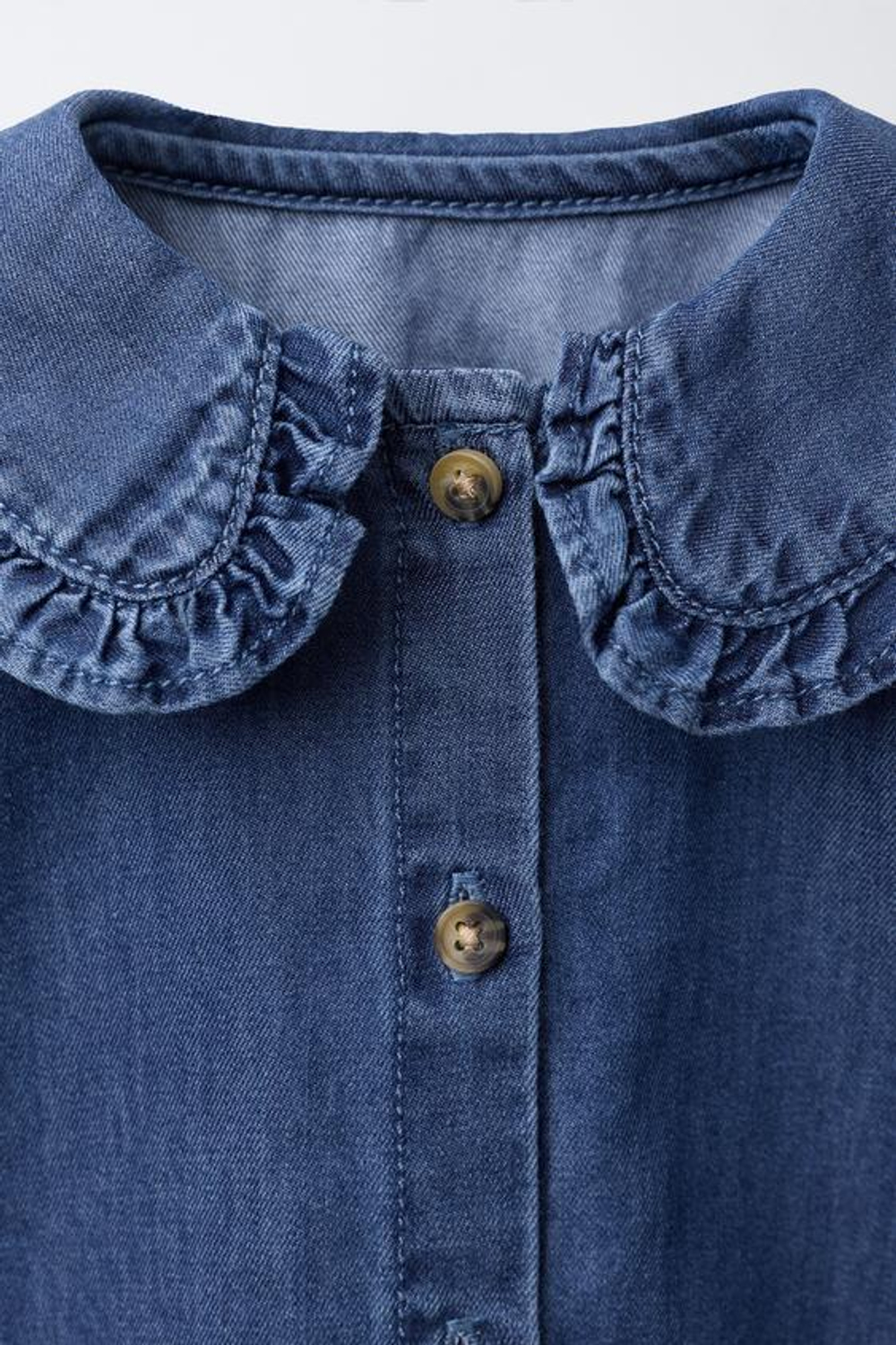 ZARA ДЖИНСОВАЯ РУБАШКА, ВЫЦВЕТШИЙ СИНИЙ