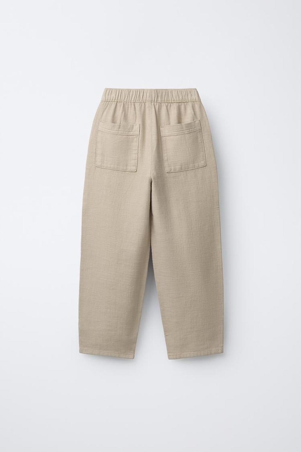 ZARA БРЮКИ ПРЯМОГО КРОЯ, БЕЖЕВЫЙ