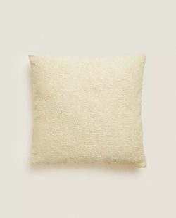ZARA HOME ЧЕХОЛ НА ПОДУШКУ ИЗ ТКАНИ БУКЛЕ, ПЕСОЧНЫЙ