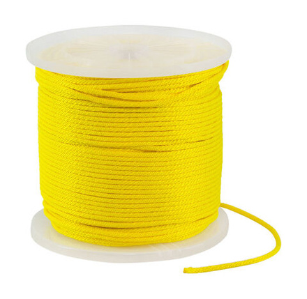 Веревка сплошного плетения d6мм, L250м желтый, Marine Rocket