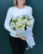 Букет альстромерия белая 5шт(00439)