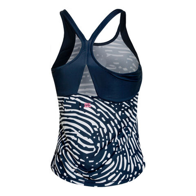 Женская теннисная майка BIDI BADU Fingerprint Tank Top Women - Dark Blue, White