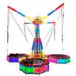 Банджи-батут «Неоновый калейдоскоп», 4-местный, 4,5×4,5×4,5 м