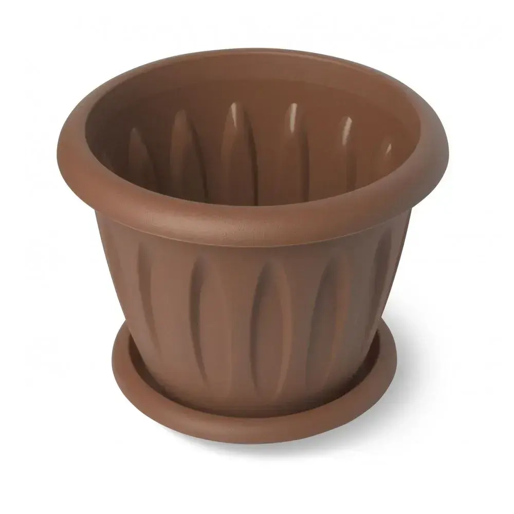 Горшок для растений Фелиция терракотовый 0,9л Д140 с поддонником С102Т