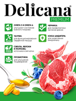 Сухой полнорационный корм для взрослых кошек с ягненком DELICANA 1,5кг