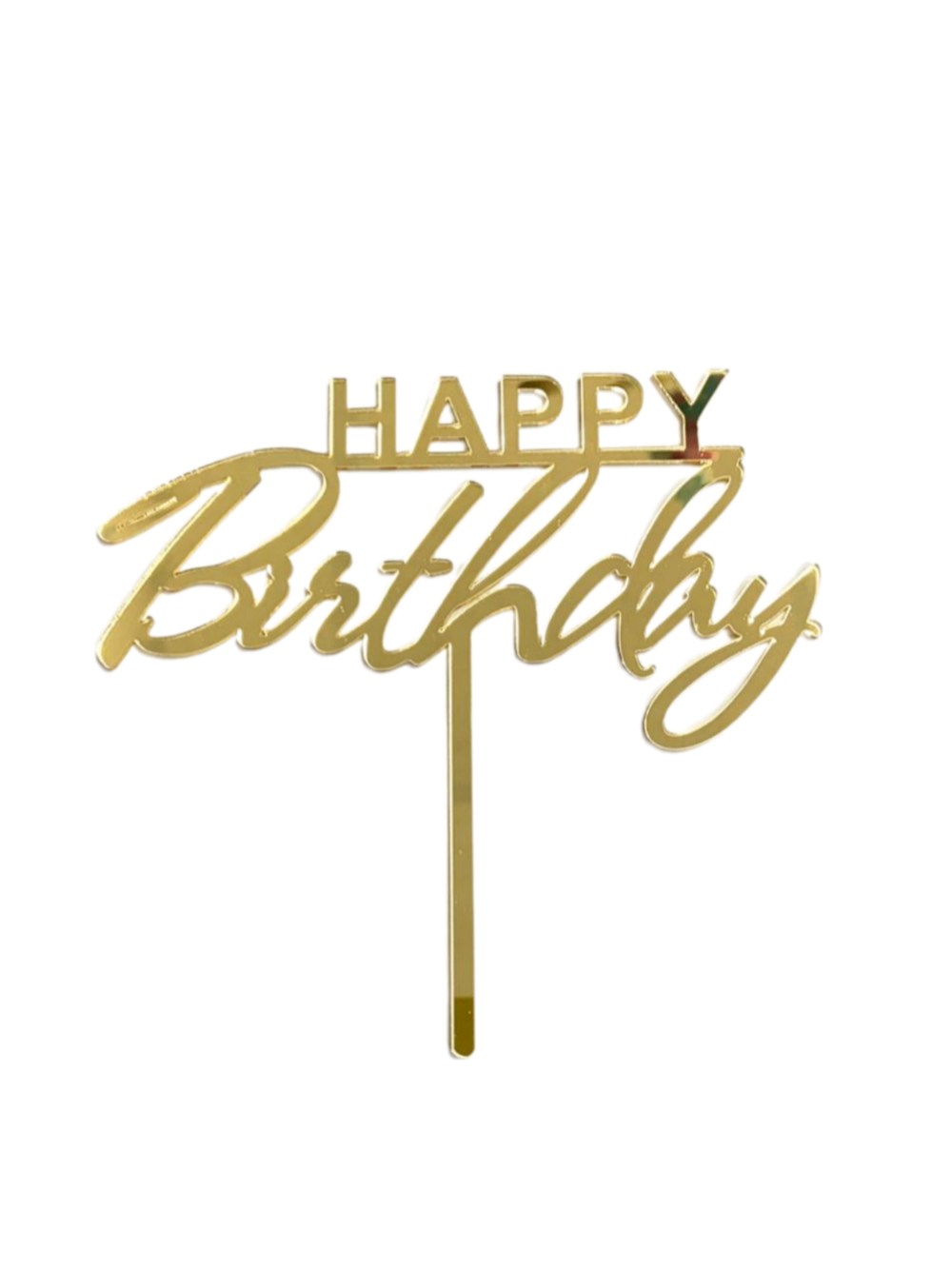 Топпер из оргстекла "Happy birthday" золото