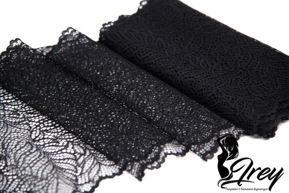 03-82 Кружево эластичное 22 см, черный 170