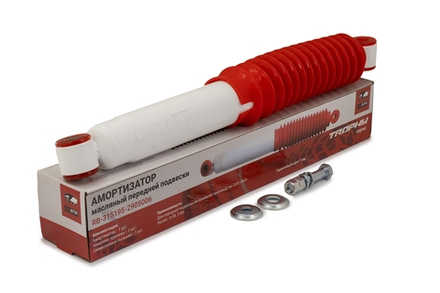 Амортизатор УАЗ Хантер (передний, масляный) TROPHY (шток 18 мм, пыльник силикон, полиуретан)